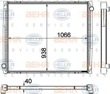 HELLA Радиатор, охлаждане на двигателя артикулен номер: 8MK 376 755-431 евтино