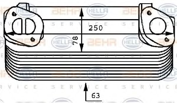 HELLA Engine oil cooler Article number: 8MO 376 725-031 cheaply