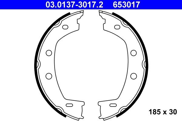 ATE Bremsbackensatz, Feststellbremse Artikelnummer: 03.0137-3017.2 günstig