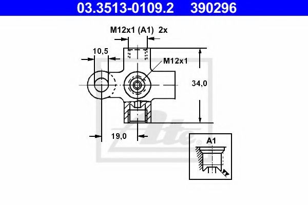 ATE Connector, pipes Article number: 03.3513-0109.2 cheaply
