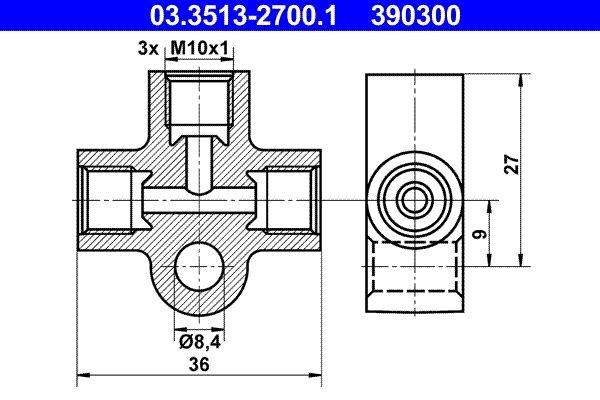 ATE Connector, pipes Article number: 03.3513-2700.1 cheaply