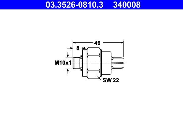 ATE Brake Light Switch Article number: 03.3526-0810.3 cheaply