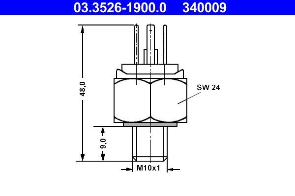 ATE Brake Light Switch Article number: 03.3526-1900.0 cheaply