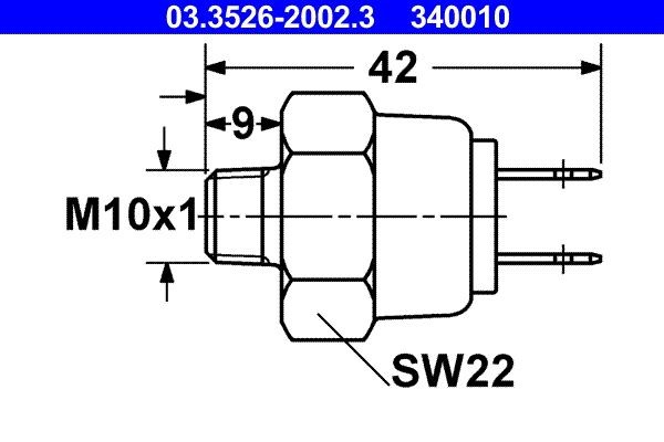 ATE Brake Light Switch Article number: 03.3526-2002.3 cheaply