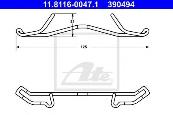 ATE Spring, brake caliper Article number: 11.8116-0047.1 cheaply