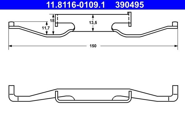 ATE Spring, brake caliper Article number: 11.8116-0109.1 cheaply