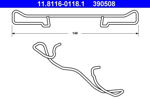 ATE Spring, brake caliper Article number: 11.8116-0118.1 cheaply