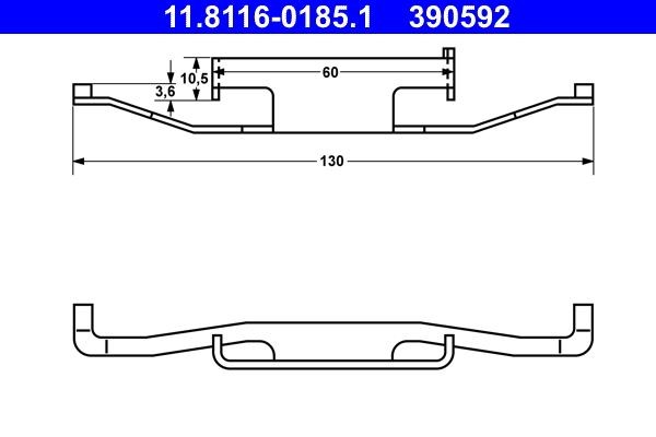 ATE Spring, brake caliper Article number: 11.8116-0185.1 cheaply