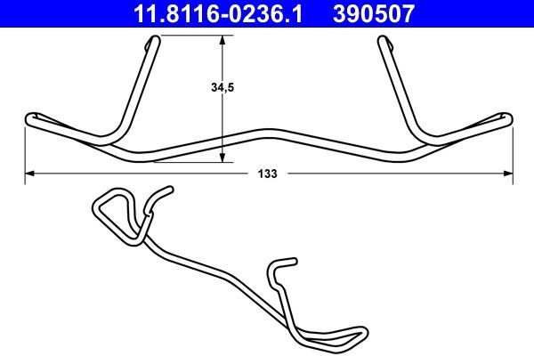 ATE Spring, brake caliper Article number: 11.8116-0236.1 cheaply