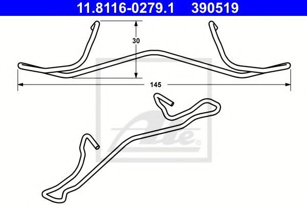 ATE Spring, brake caliper Article number: 11.8116-0279.1 cheaply