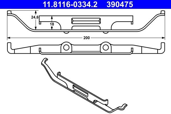 ATE Spring, brake caliper Article number: 11.8116-0334.2 cheaply