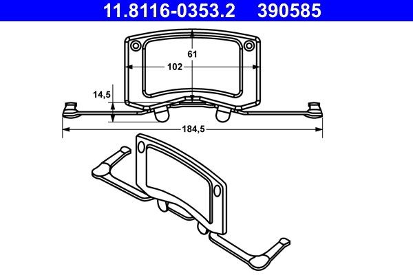 ATE Spring, brake caliper Article number: 11.8116-0353.2 cheaply