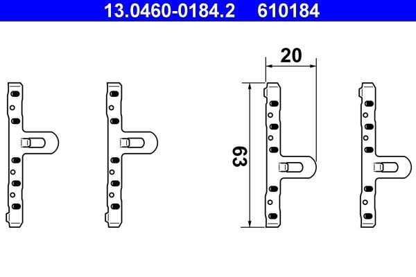 ATE Set accesorii, placute frana număr articol: 13.0460-0184.2 ieftin