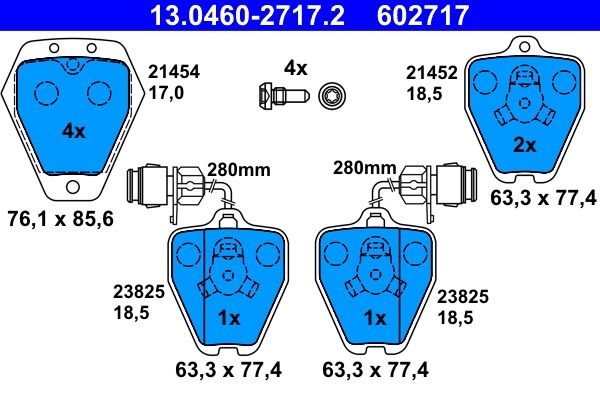 ATE Brake pad set Article number: 13.0460-2717.2 cheaply