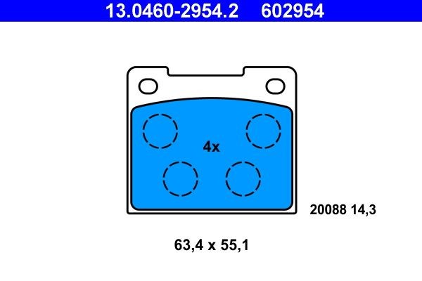 ATE Brake pad set Article number: 13.0460-2954.2 cheaply