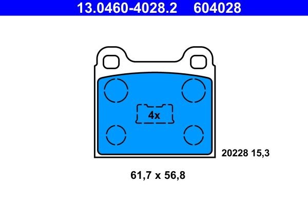 ATE Brake pad set Article number: 13.0460-4028.2 cheaply