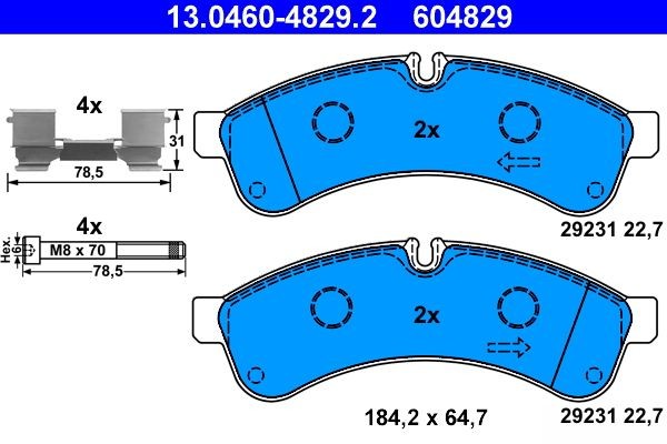 ATE Brake pad set Article number: 13.0460-4829.2 cheaply