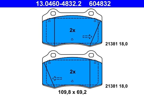 ATE Brake pad set Article number: 13.0460-4832.2 cheaply