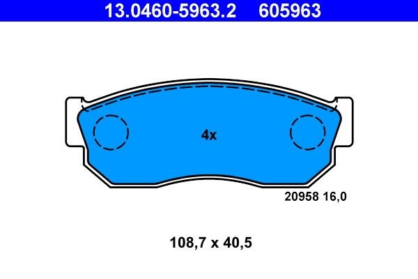ATE Brake pad set Article number: 13.0460-5963.2 cheaply