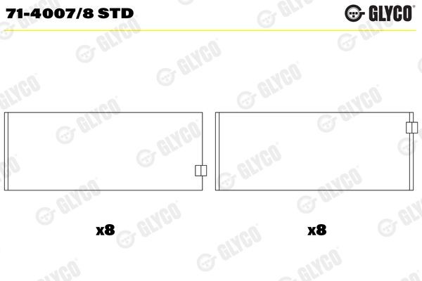 GLYCO Big End Bearings Article number: 71-4007/8 STD cheaply