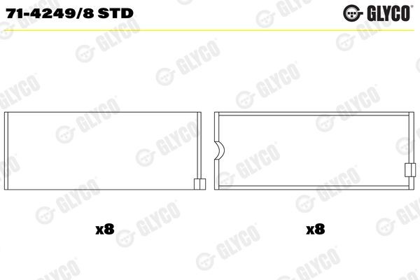 GLYCO Big End Bearings Article number: 71-4249/8 STD cheaply