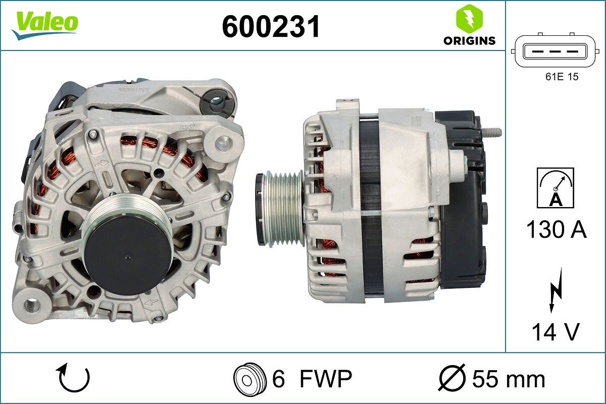 VALEO Alternator Article number: 600231 cheaply