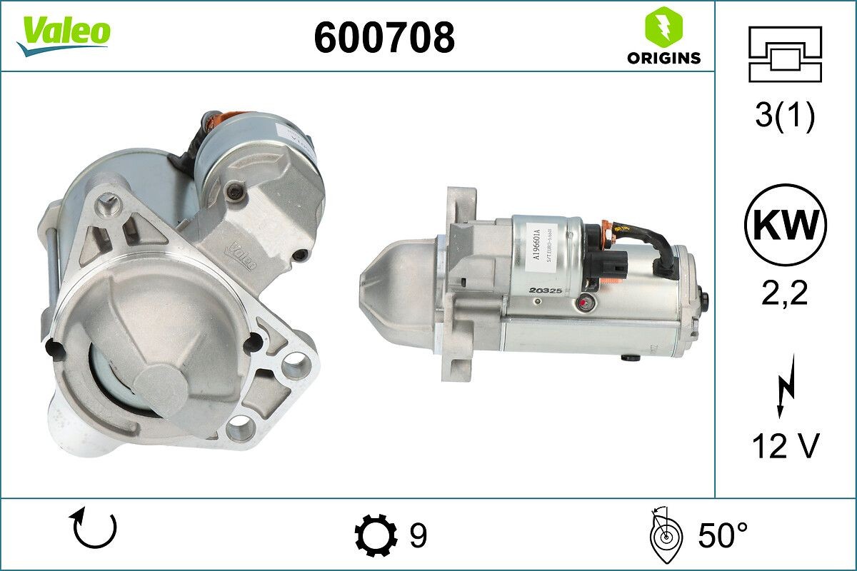 VALEO Starter motor Article number: 600708 cheaply