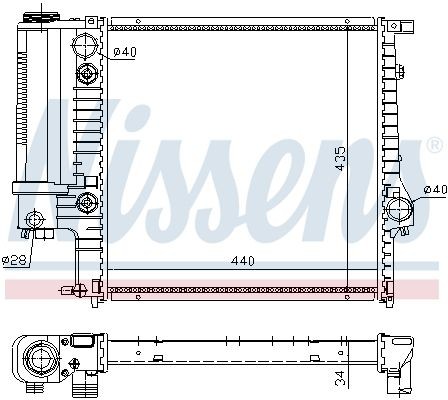 NISSENS Engine radiator Article number: 606150 cheaply