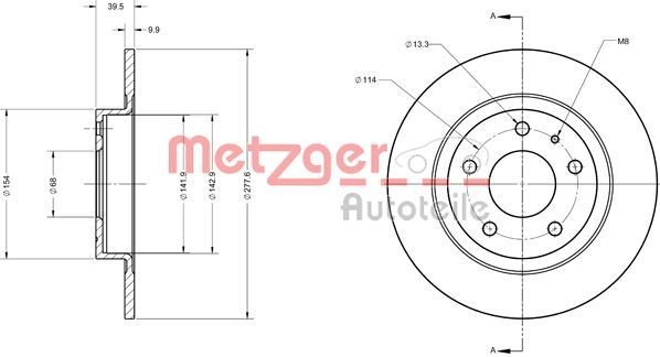 METZGER Δισκόπλακα αριθμός Άρθρου: 6110740 φθηνότερα