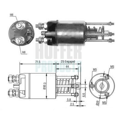 HOFFER Starter solenoid Article number: 6646188 cheaply