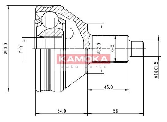 KAMOKA Joint kit, drive shaft Article number: 7086 cheaply