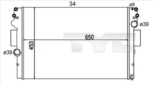 TYC Radiaator, mootorijahutus Artikli number: 715-0004-R soodsalt