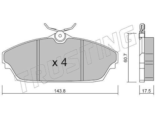 TRUSTING Brake pad set Article number: 798.0 cheaply