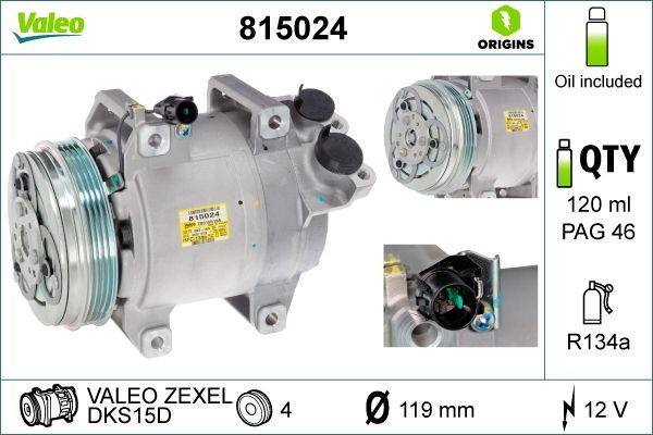 VALEO Air conditioning compressor Article number: 815024 cheaply