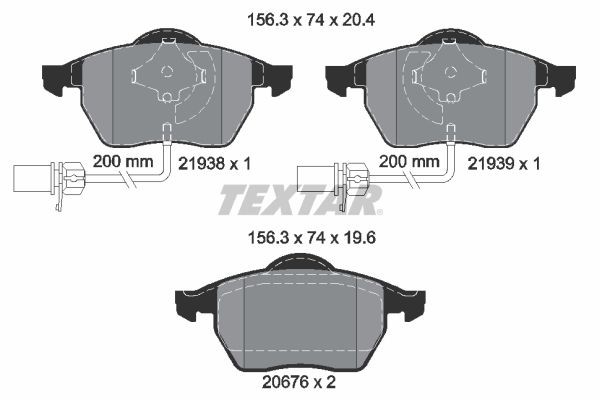 TEXTAR Brake discs and pads set Article number: 89004300 cheaply