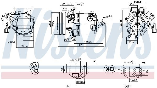 NISSENS Air conditioning compressor Article number: 890053 cheaply