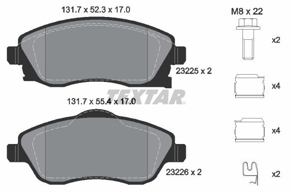 TEXTAR Brake discs and pads set Article number: 89005800 cheaply