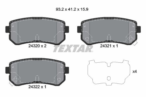 TEXTAR Brake discs and pads set Article number: 89007300 cheaply