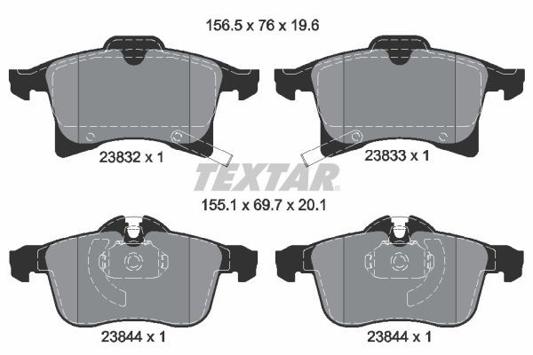TEXTAR Brake discs and pads set Article number: 89008200 cheaply