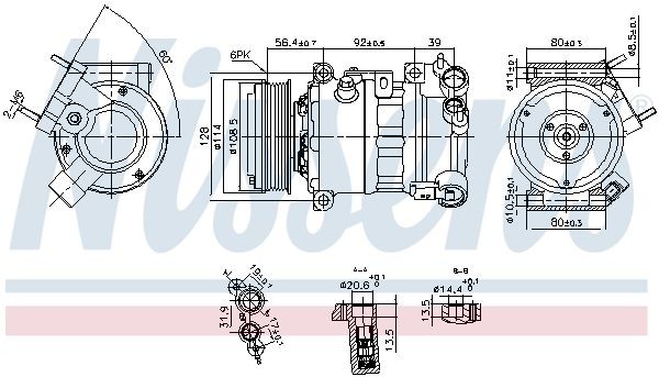 NISSENS Air conditioning compressor Article number: 890599 cheaply