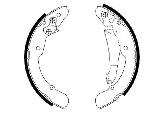 HELLA Brake Shoe Set Article number: 8DB 355 001-691 cheaply