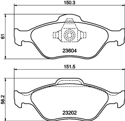 HELLA Brake pad set Article number: 8DB 355 008-901 cheaply