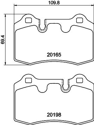 HELLA Brake pad set Article number: 8DB 355 015-881 cheaply
