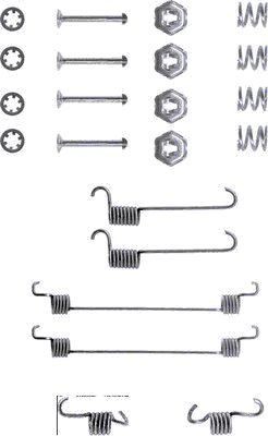 HELLA 8DZ 355 200-061 Tilbehørssæt, bremsebakker AX 1.0 44 HK Benzin 1998