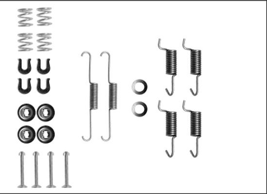 HELLA 8DZ 355 205-911 Tilbehørssæt, parkeringsbremsebakker ECLIPSE 2.0 GS 16V 146 HK Benzin 1999