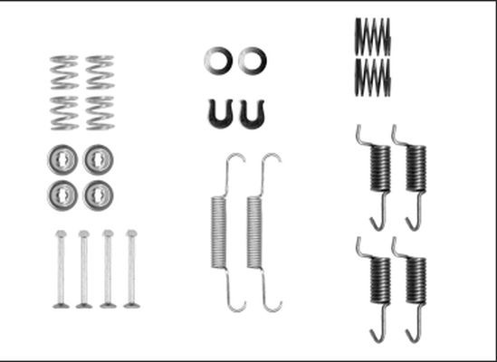 HELLA Brake shoe fitting kit Article number: 8DZ 355 205-941 cheaply