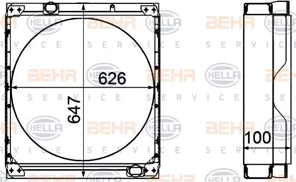 HELLA Engine radiator Article number: 8MK 376 992-011 cheaply