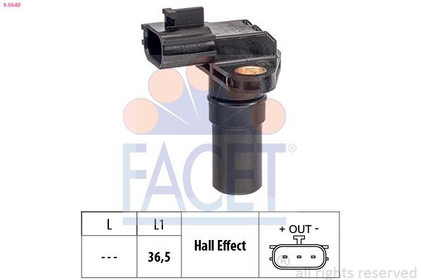 FACET 9.0649 Pööreteandur, automaatk.kast ECLIPSE 1.5 T-Mivec 163 HP Bensiin
