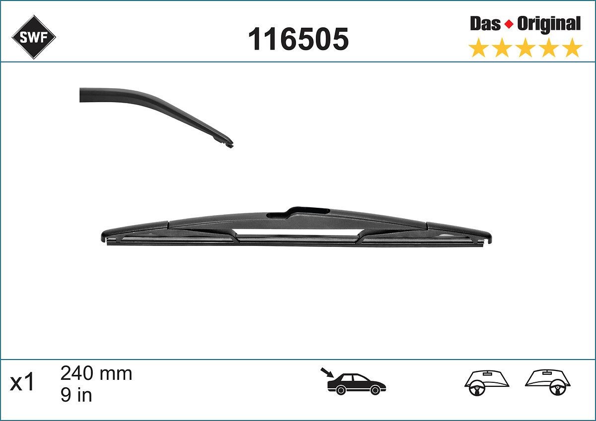 SWF Rear wiper blade Rear Article number: 116505 cheaply