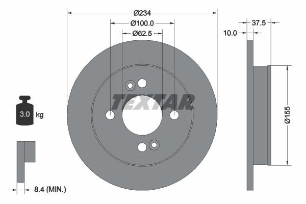 TEXTAR Brake disc Article number: 92147203 cheaply